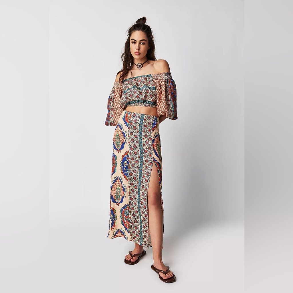 Free People Boteh Clementine Linen Top